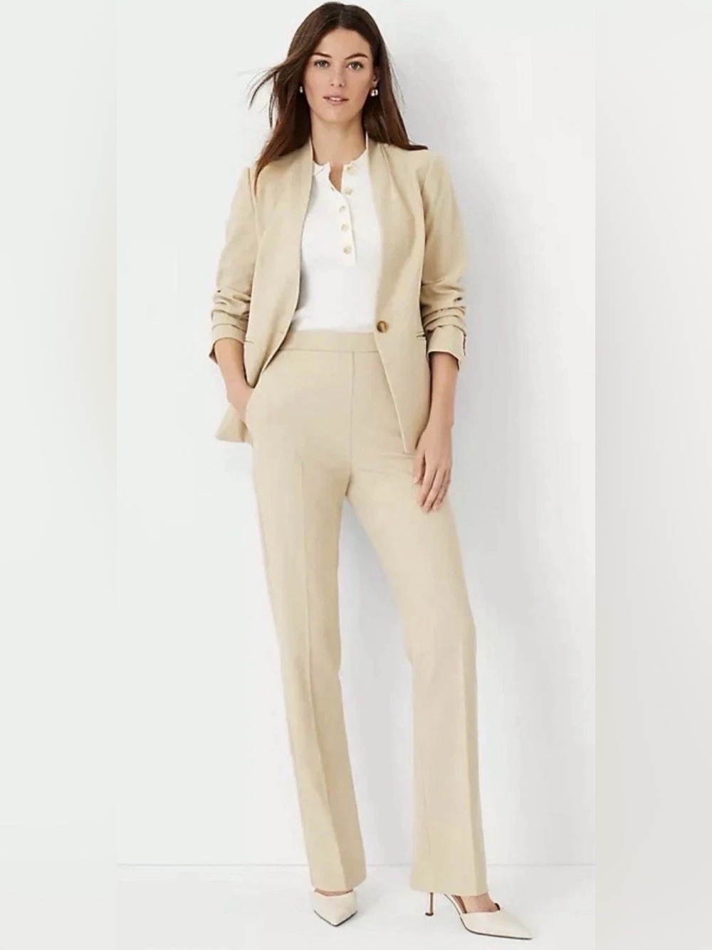Ann Taylor The Side Zip Ankle Pant in Bi-Stretch, Toasted Oak, Size 2, NWT